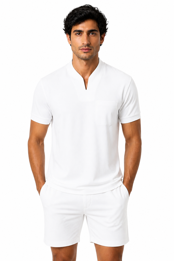Men's T-Shirt Athletic Fit V-Neck Pocket | Glitz & Fashion
