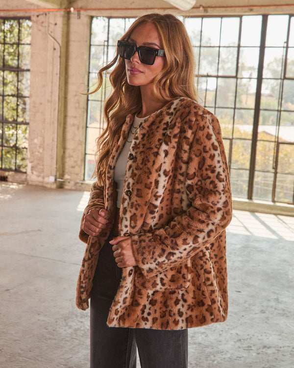 Sanderson Faux Fur Leopard Print Jacket