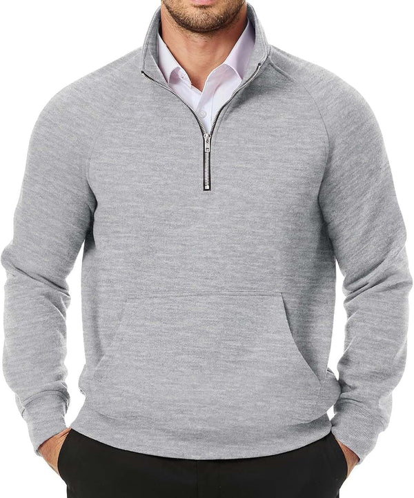 Men's Quarter-Zip Stand Collar Sweatshirt | Glitz & Fashion