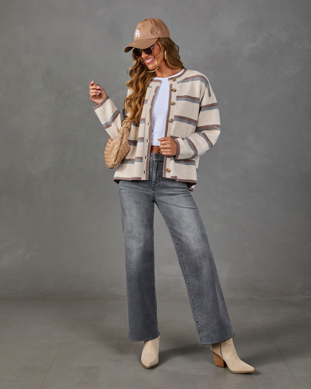 Cozy Vibes Striped Knit Cardigan