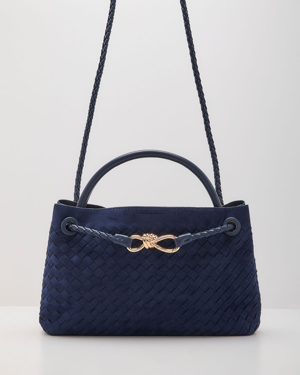 Vita Woven Faux Suede Crossbody Bag