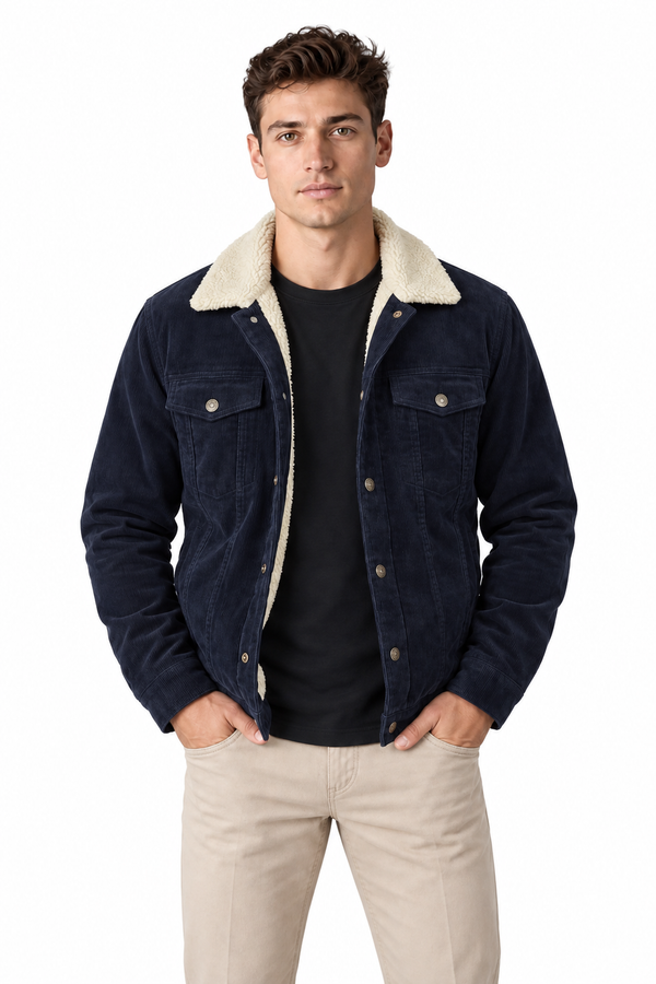 Men's Sherpa-Lined Corduroy Jacket | Glitz & Fashion
