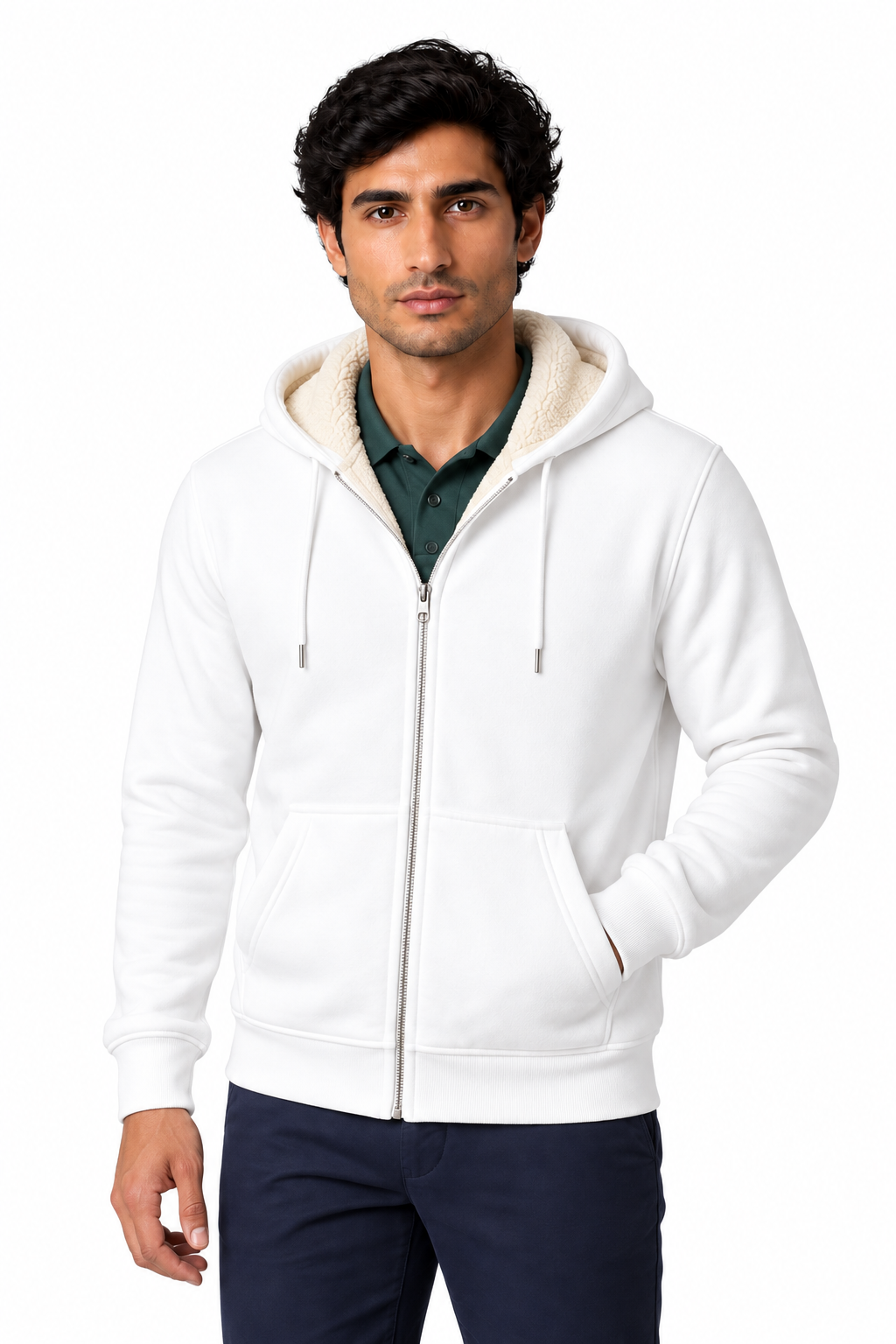 Men's Fleece Hoodie Full Zip Warm Lining | Glitz & Fashion