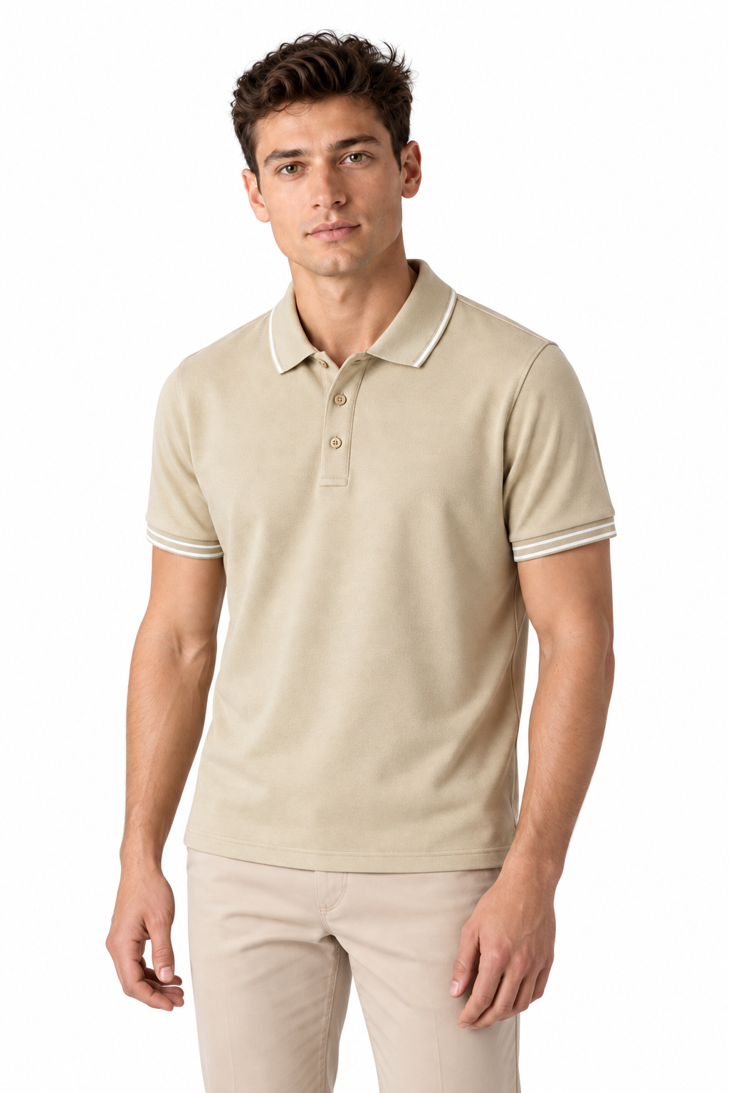 Men's Polo Shirt Smooth Knit Contrast Trim | Glitz & Fashion