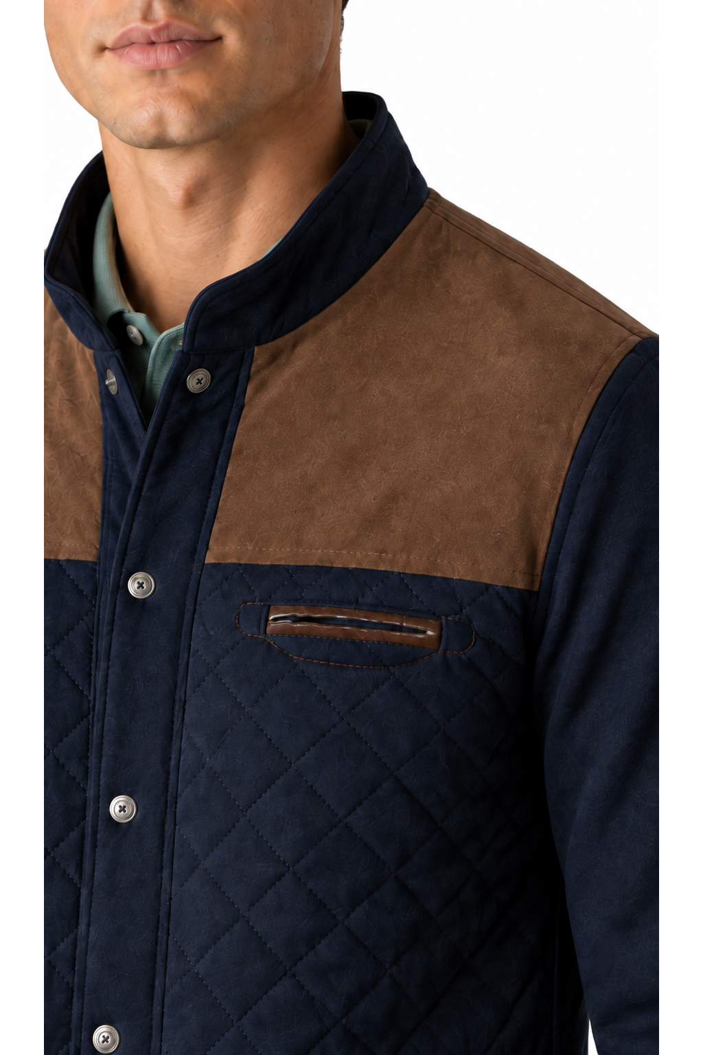 Men's Jacket Quilted Texture Patchwork Design | Glitz & Fashion