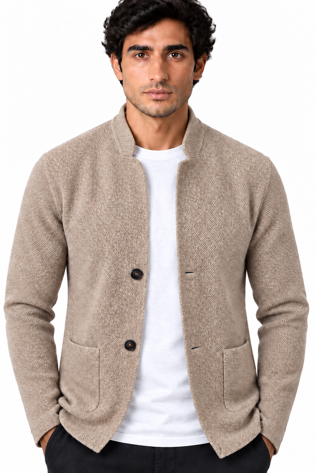 Men's Textured Knit Two-Button Blazer | Glitz & Fashion