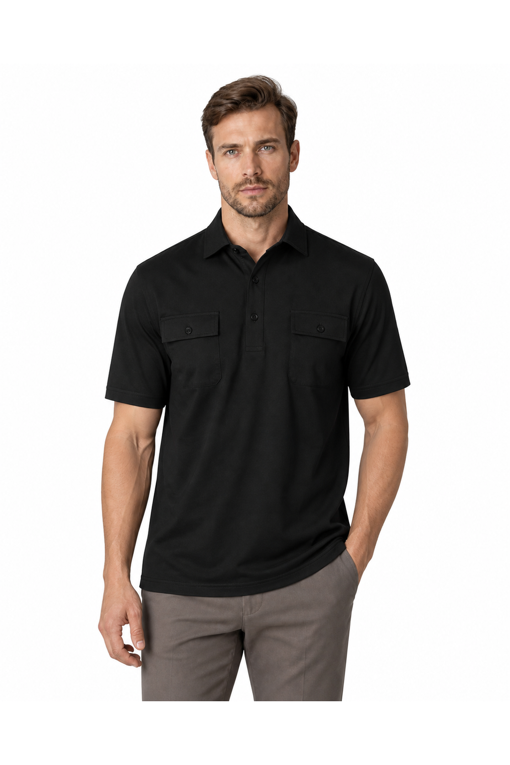 Men's Polo Shirt Utility Pocket Casual Fit | Glitz & Fashion