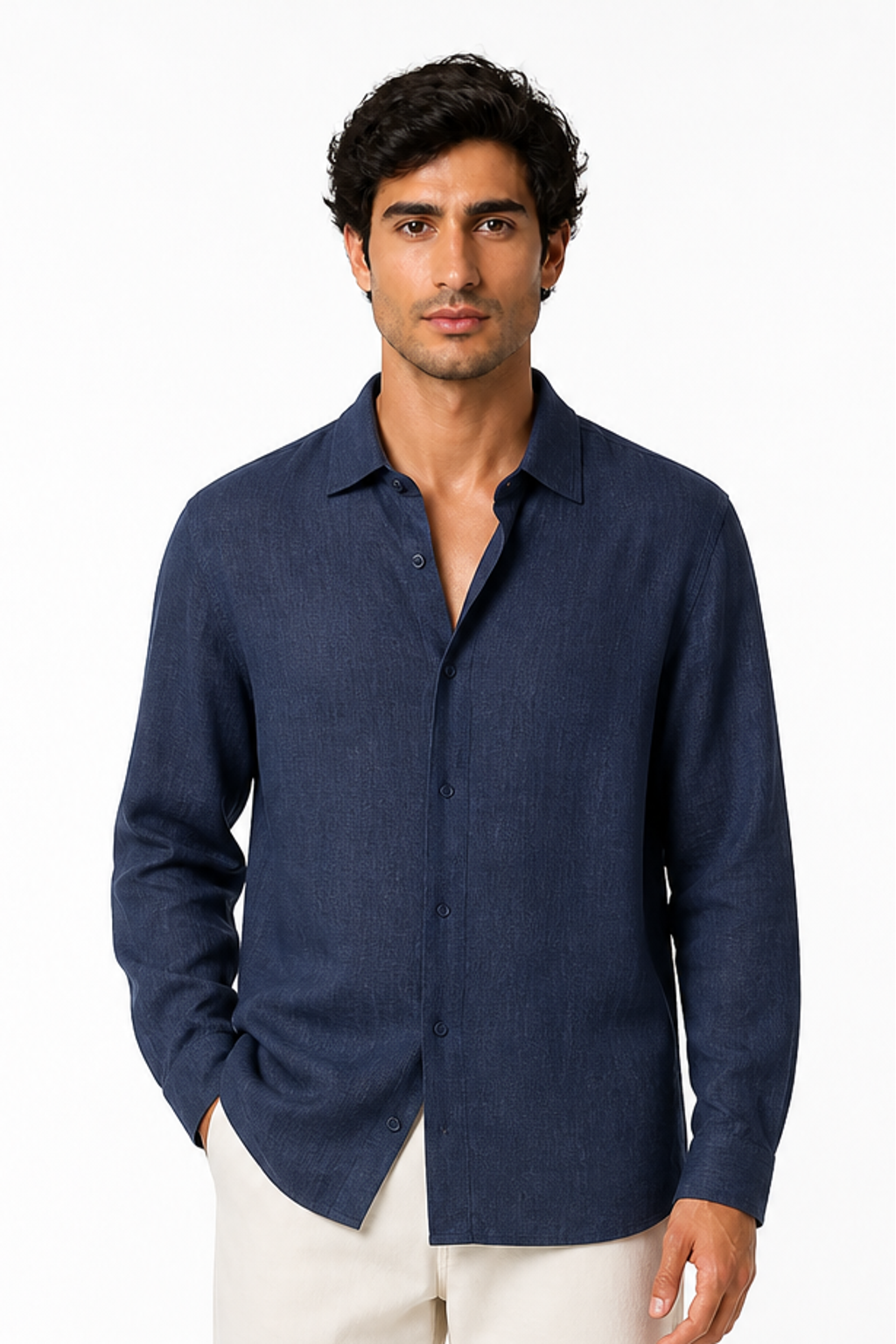 Men's Button-Up Shirt Relaxed Fit Long Sleeves | Glitz & Fashion