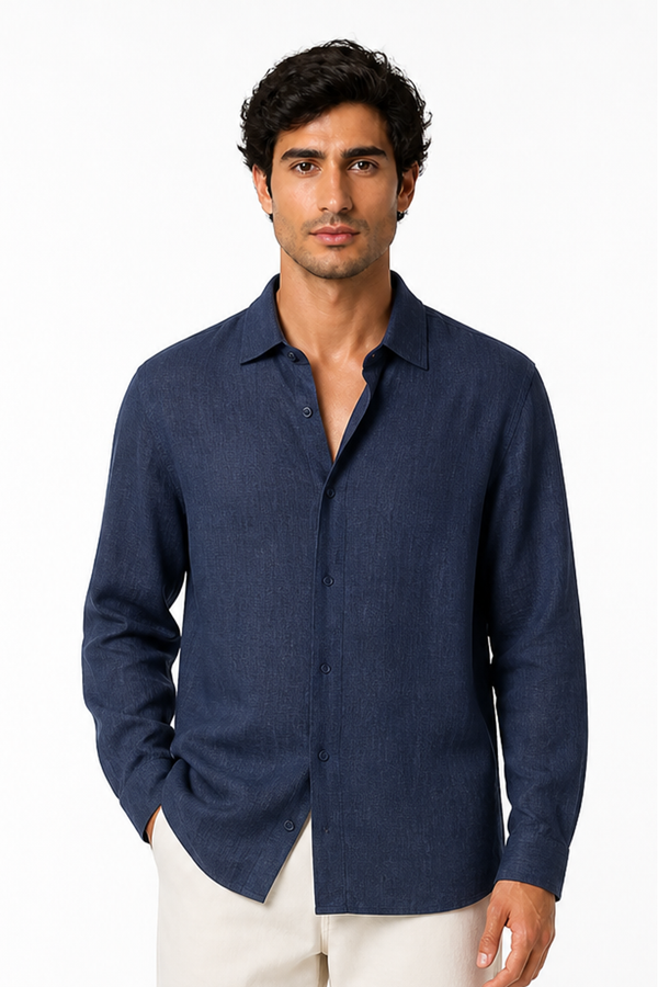 Men's Button-Up Shirt Relaxed Fit Long Sleeves | Glitz & Fashion