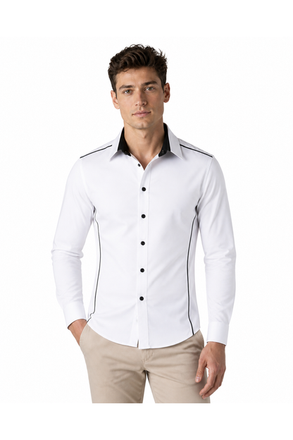 Men's Shirt Slim Fit Contrast Collar | Glitz & Fashion