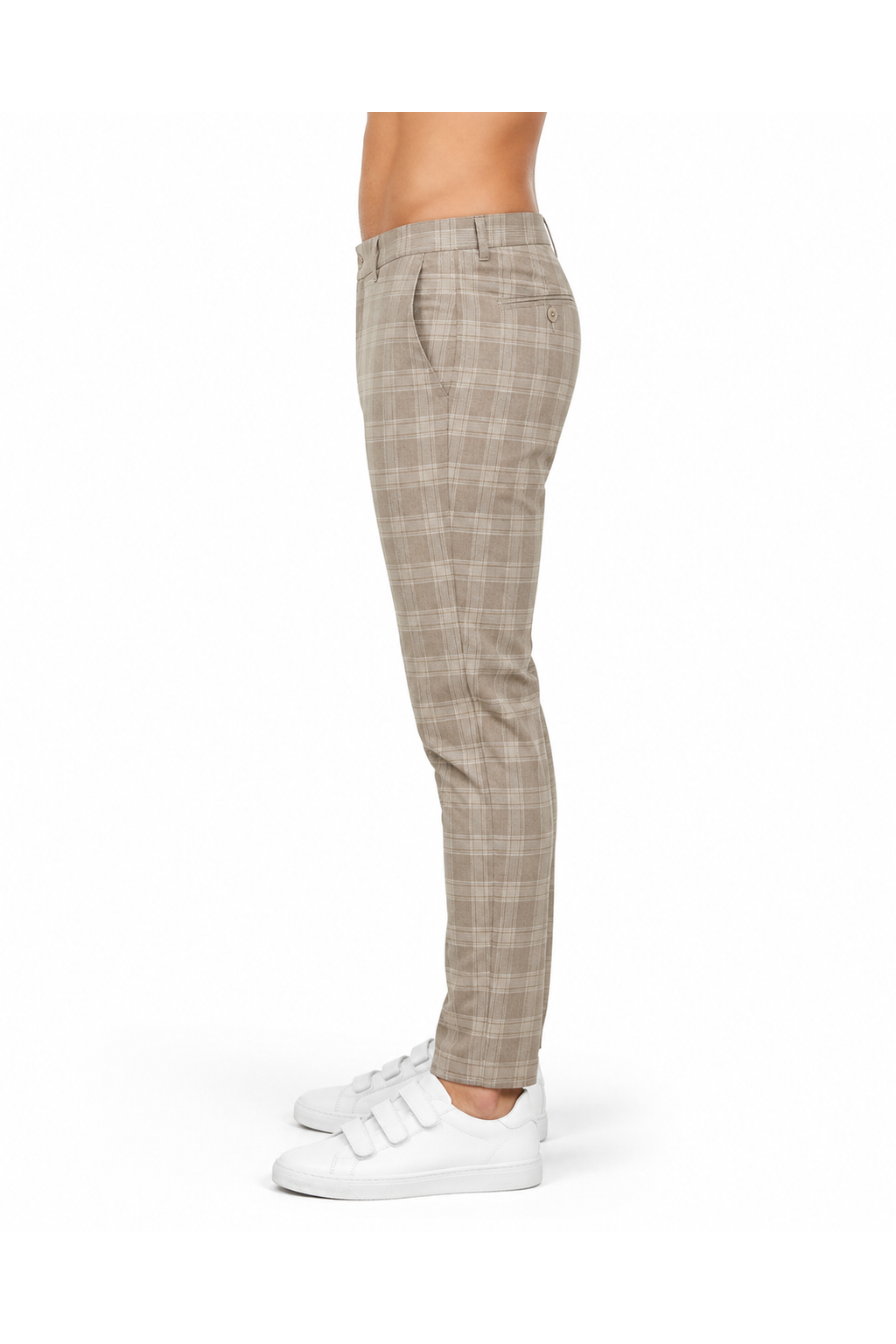 Men's Trousers Slim Fit Plaid Pattern | Glitz & Fashion