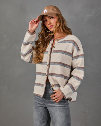 Cozy Vibes Striped Knit Cardigan