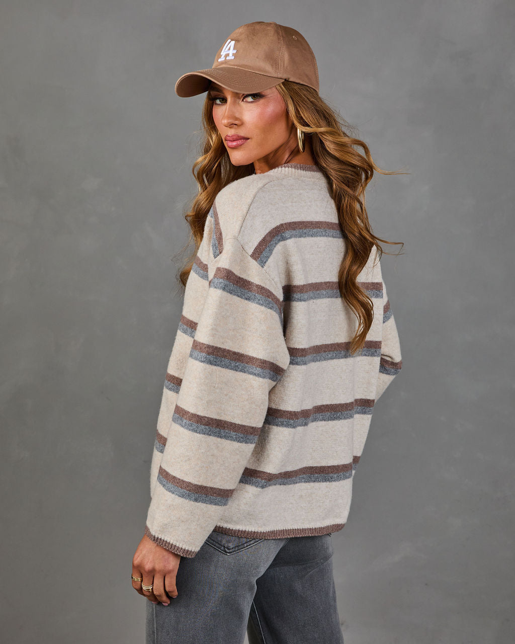 Cozy Vibes Striped Knit Cardigan