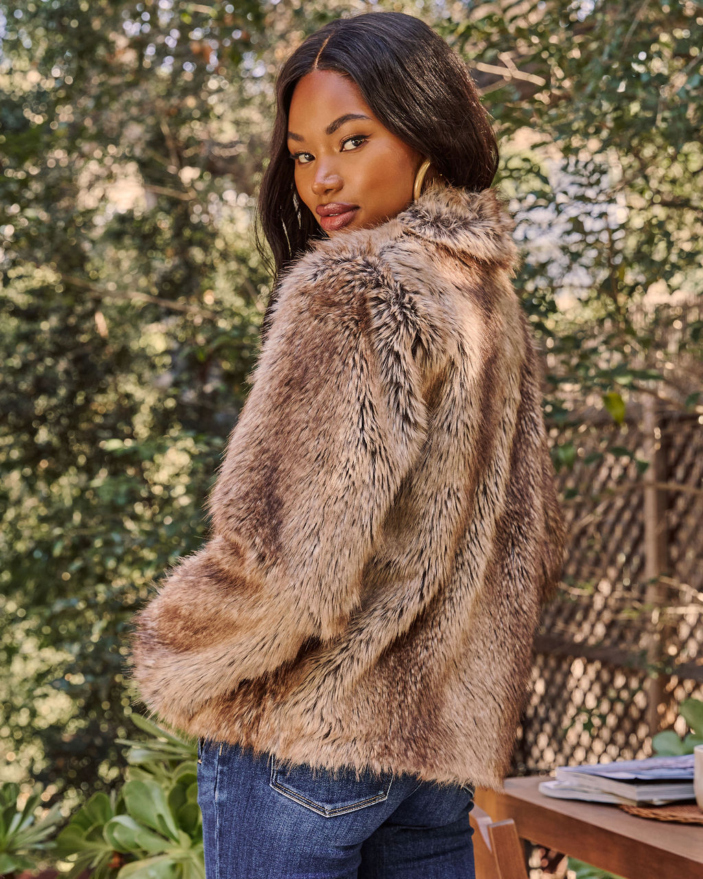 Reiss Faux Fur Jacket