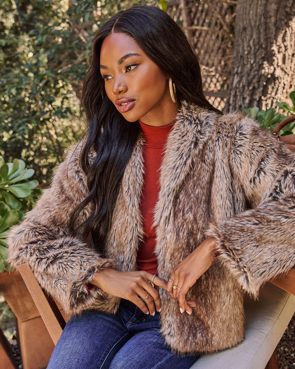 Reiss Faux Fur Jacket