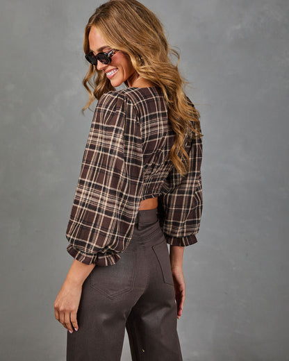 Seasons Change Plaid Lace Corset Top