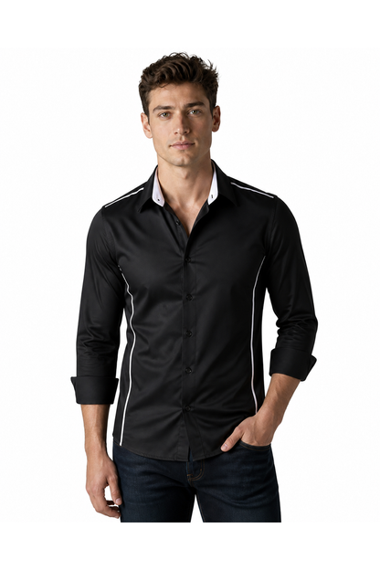 Men's Shirt Slim Fit Contrast Collar | Glitz & Fashion