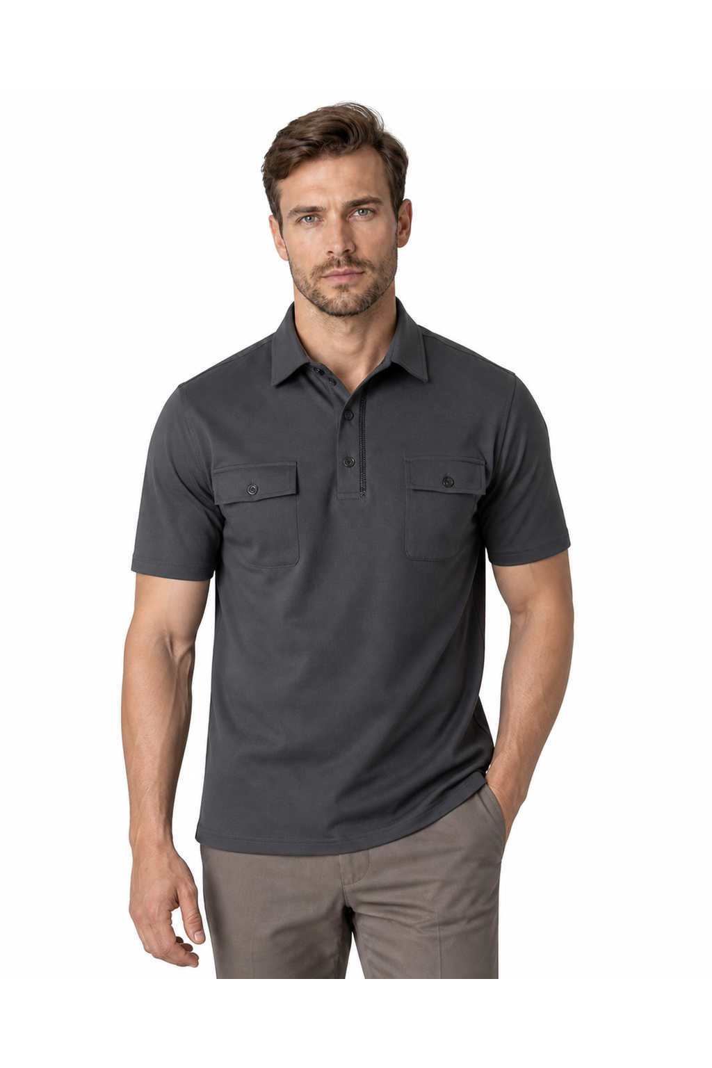 Men's Polo Shirt Utility Pocket Casual Fit | Glitz & Fashion