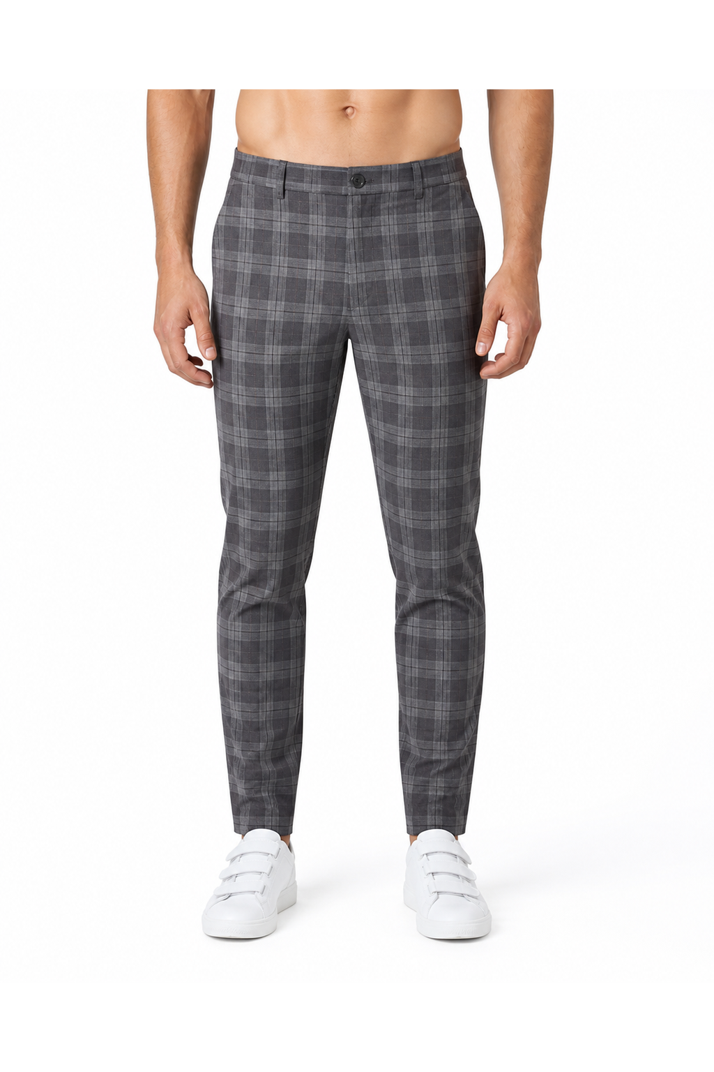 Men's Trousers Slim Fit Plaid Pattern | Glitz & Fashion