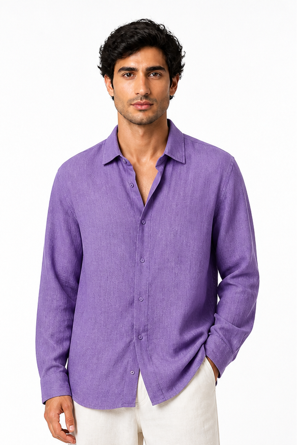 Men's Button-Up Shirt Relaxed Fit Long Sleeves | Glitz & Fashion
