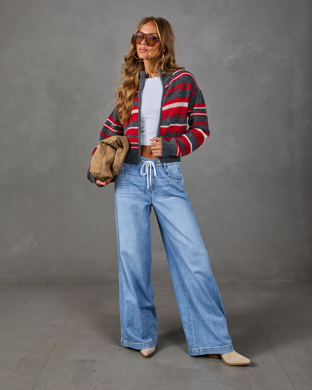 Suzy Wool Striped Knit Cardigan