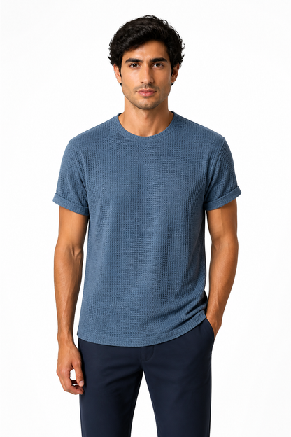 Men's T-Shirt Textured Fabric Crew Neck | Glitz & Fashion