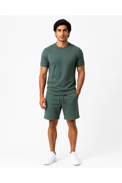 Men's T-Shirt Shorts Set Casual Fit Coordinated Design | Glitz & Fashion