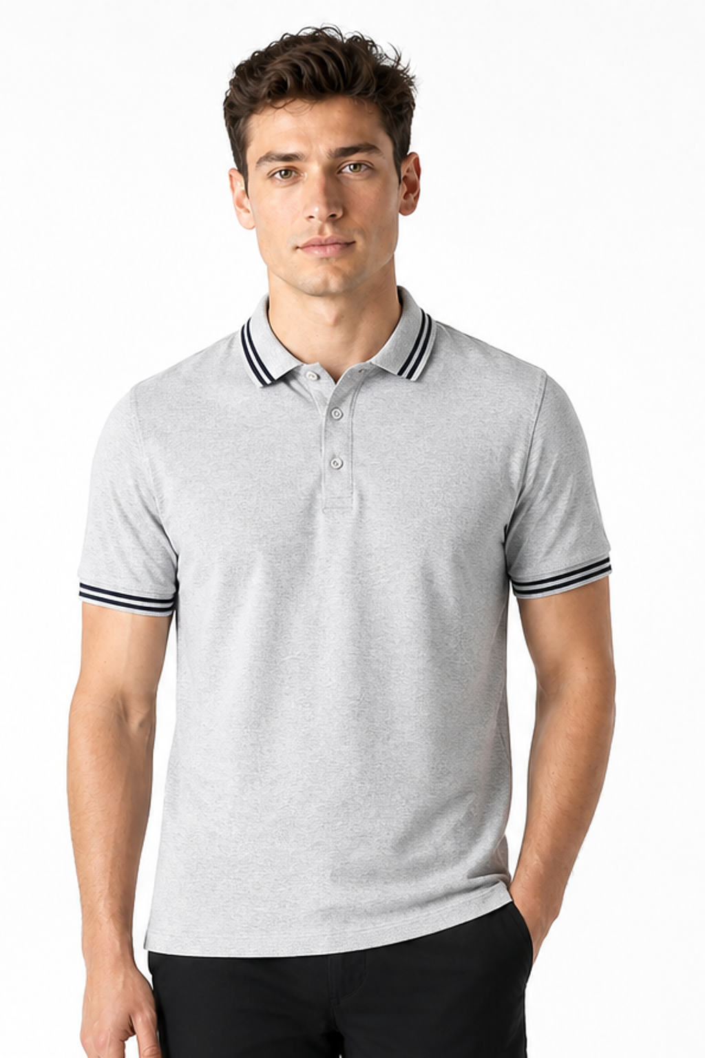 Men's Polo Shirt Contrast Trim Short Sleeves | Glitz & Fashion