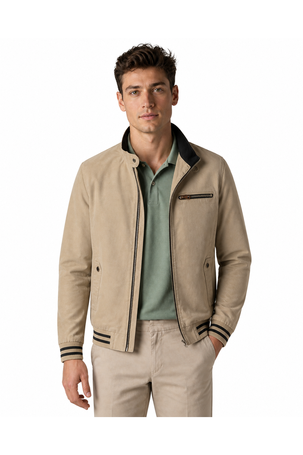 Men's Jacket Contrast Trim Classic Fit | Glitz & Fashion