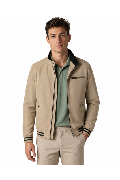 Men's Jacket Contrast Trim Classic Fit | Glitz & Fashion