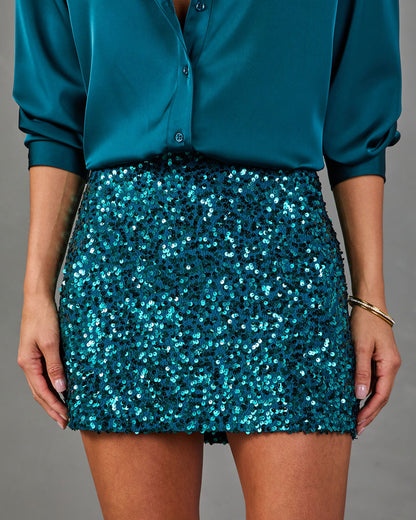 Starlight Charm Sequin Mini Skirt