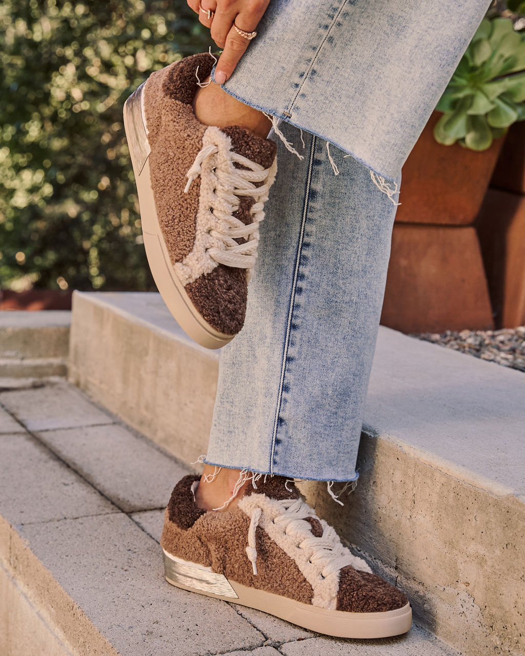 Zinah Contrast Faux Fur Sneakers