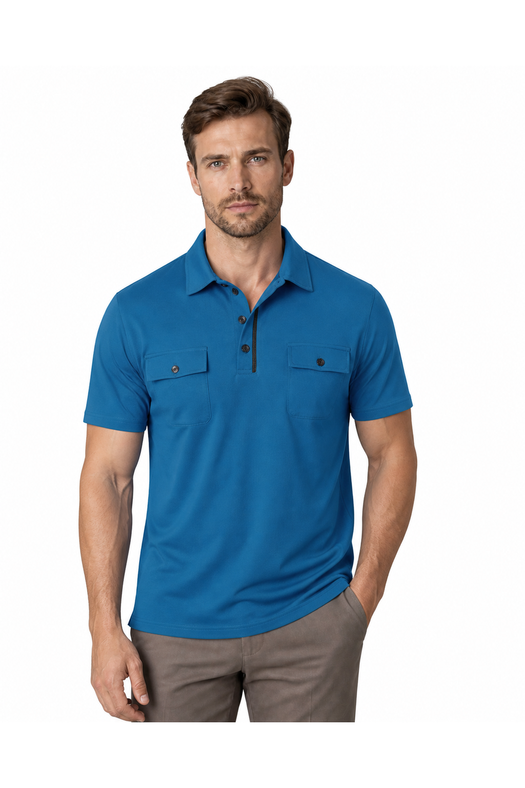 Men's Polo Shirt Utility Pocket Casual Fit | Glitz & Fashion