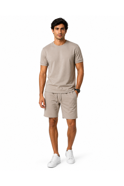 Men's T-Shirt Shorts Set Casual Fit Coordinated Design | Glitz & Fashion