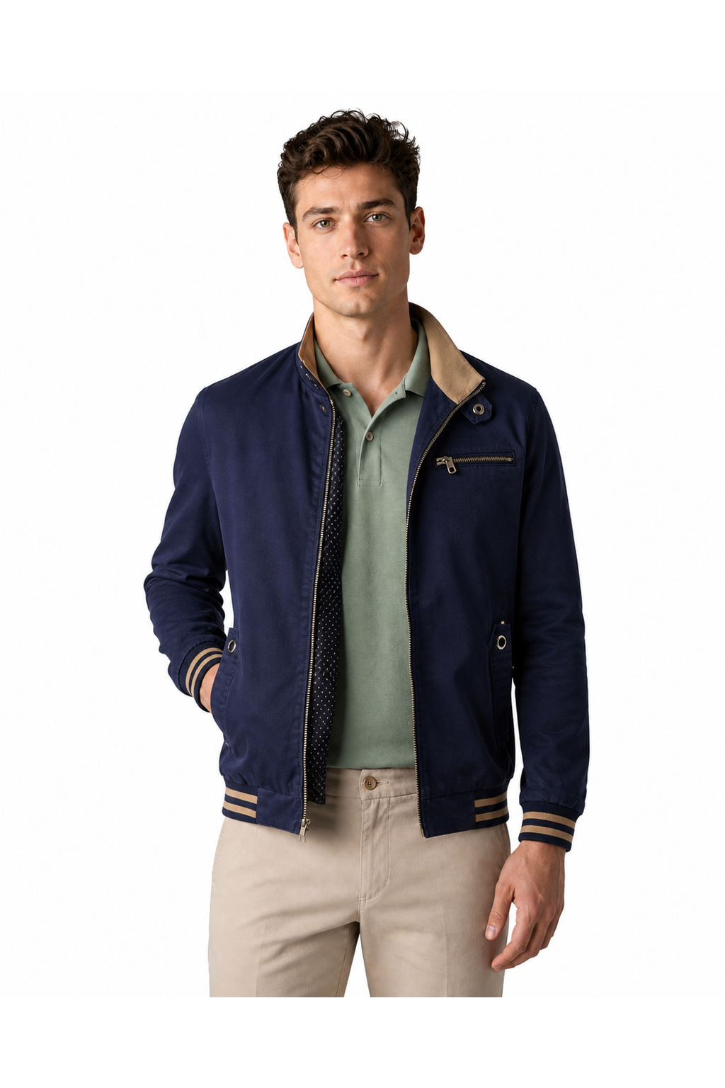 Men's Jacket Contrast Trim Classic Fit | Glitz & Fashion
