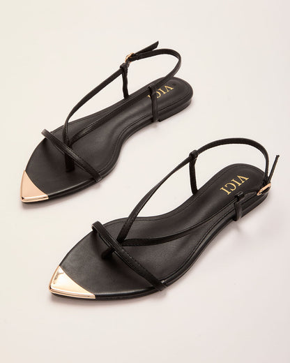 Lucenda Strappy Metal Toe Sandals