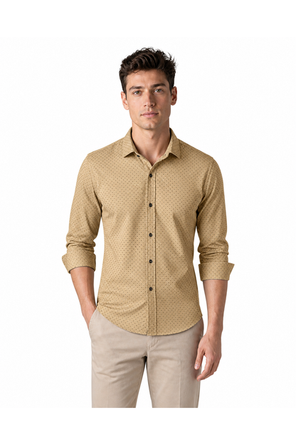 Men's Dress Shirt Polka-Dot Pattern Tailored Fit | Glitz & Fashion