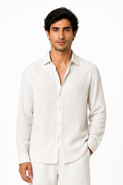 Men's Button-Up Shirt Relaxed Fit Long Sleeves | Glitz & Fashion