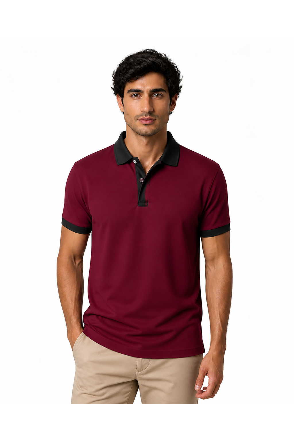 Men's Business Polo Contrast Trim Refined Fit | Glitz & Fashion