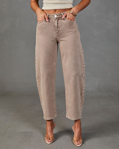 Tova Stretch High Rise Barrel Jeans