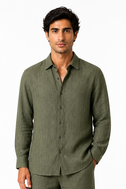 Men's Button-Up Shirt Relaxed Fit Long Sleeves | Glitz & Fashion