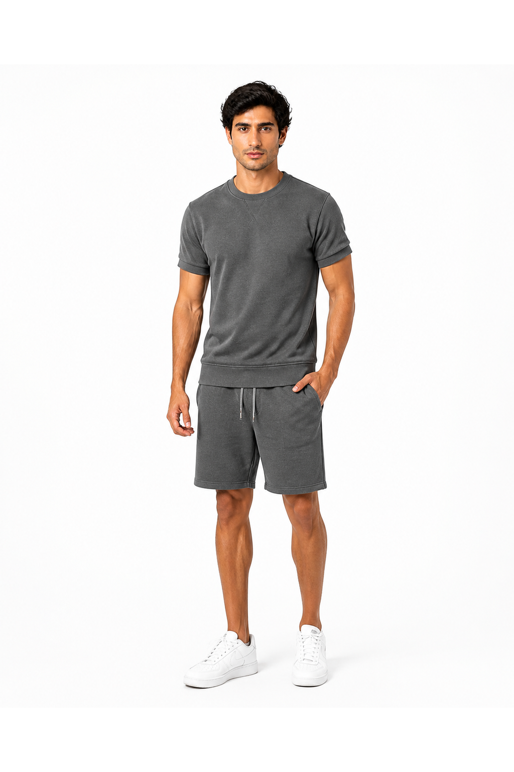 Men's T-Shirt Shorts Set Casual Fit Coordinated Design | Glitz & Fashion