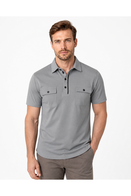 Men's Polo Shirt Utility Pocket Casual Fit | Glitz & Fashion