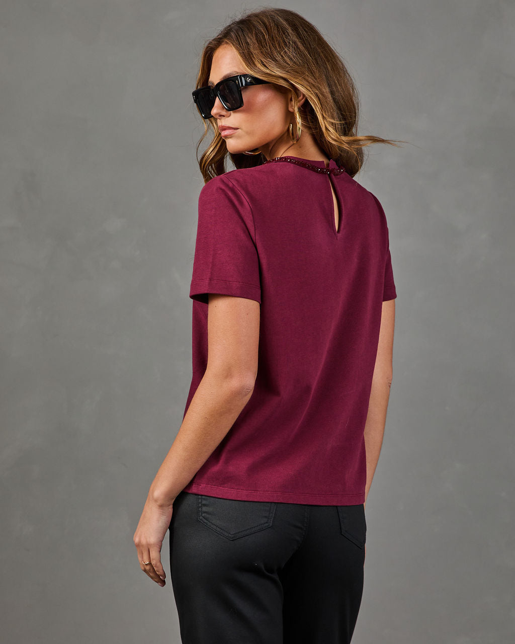 Chantel Bow Accent Short Sleeve Top