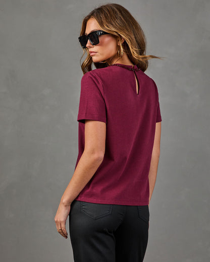 Chantel Bow Accent Short Sleeve Top