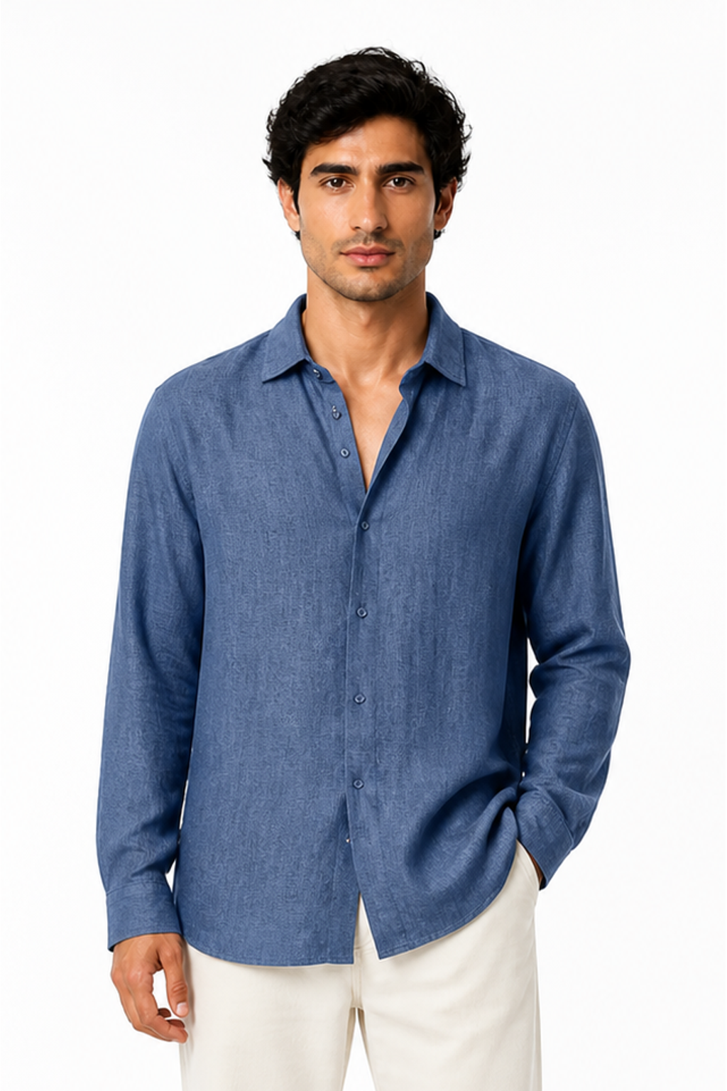 Men's Button-Up Shirt Relaxed Fit Long Sleeves | Glitz & Fashion