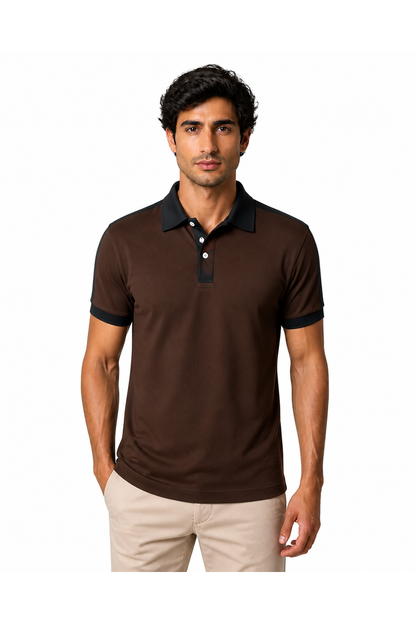 Men's Business Polo Contrast Trim Refined Fit | Glitz & Fashion