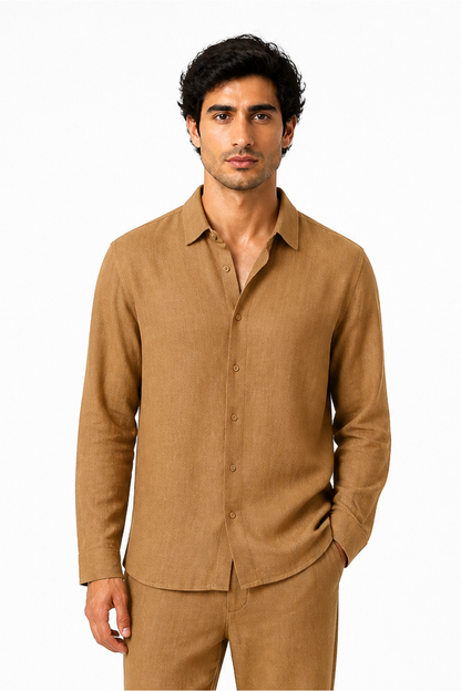 Men's Button-Up Shirt Relaxed Fit Long Sleeves | Glitz & Fashion