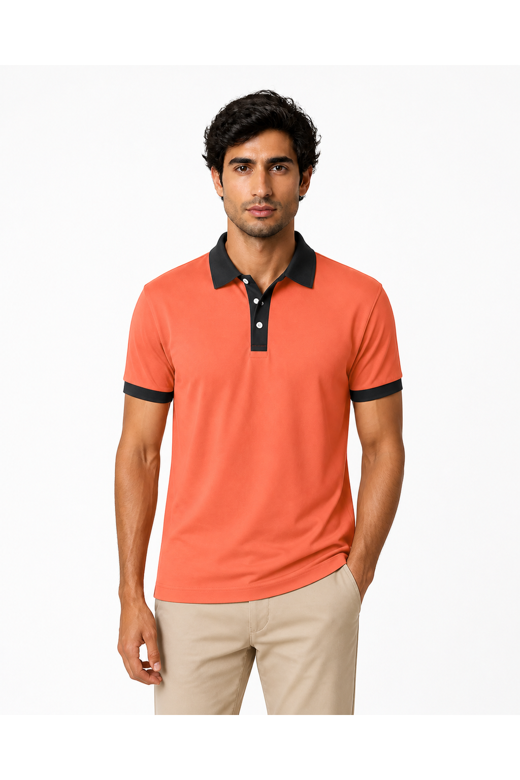 Men's Business Polo Contrast Trim Refined Fit | Glitz & Fashion