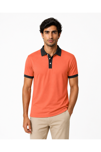 Men's Business Polo Contrast Trim Refined Fit | Glitz & Fashion